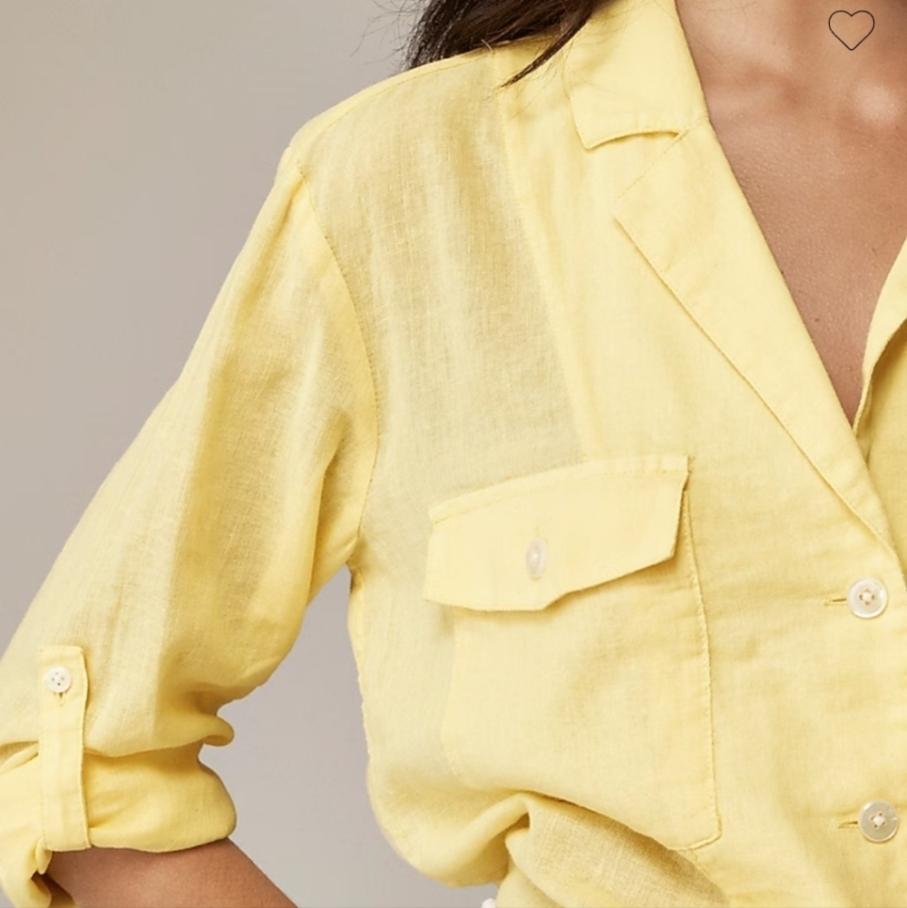 J Crew Camp-collar shirt in featherweight linen blend |Sz 6|NWT - Picture 3 of 9